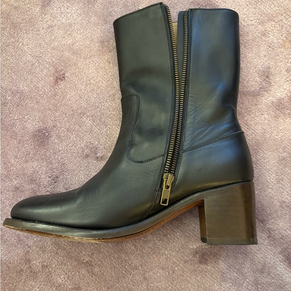 A.P.C. Black Heeled Leather Boots - Picture 3 of 14